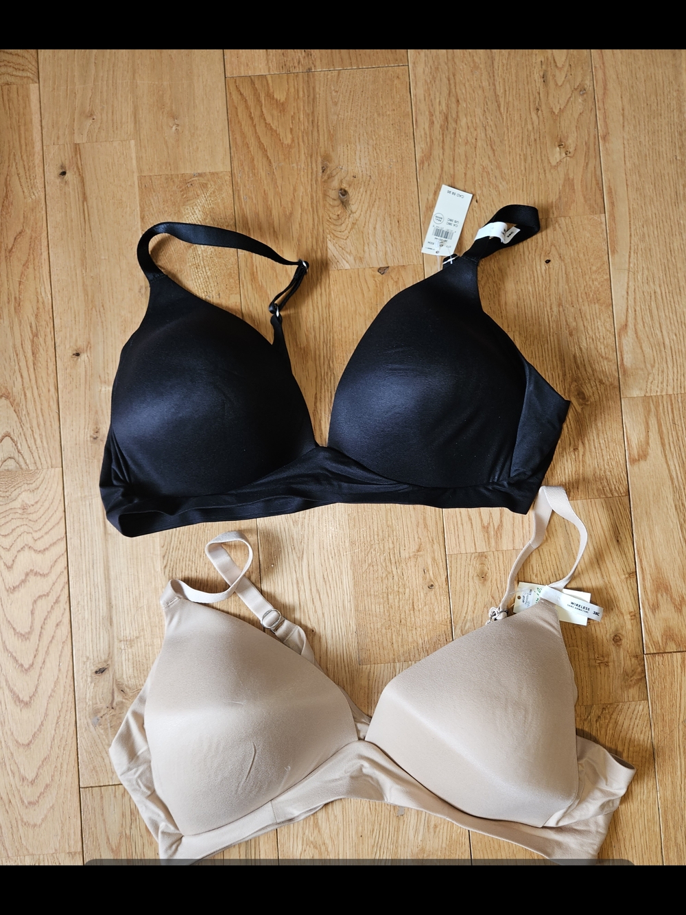 aerie Wireless T-Shirt Bras - Black & Nude